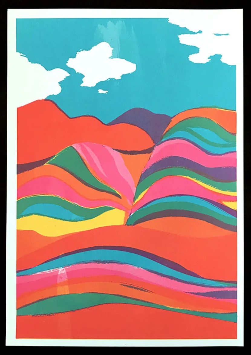 Lila Sonzogni 'Rainbow Mountains' Print Available