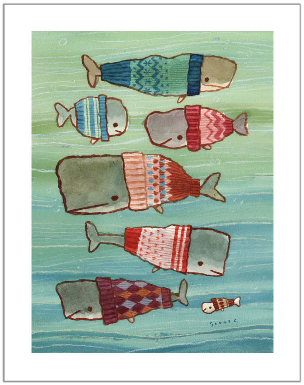 Scott Campbell 'Whale Sweaters' Print Available
