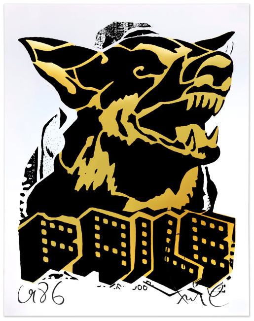 Faile Dog (Gold + Black) Print Available