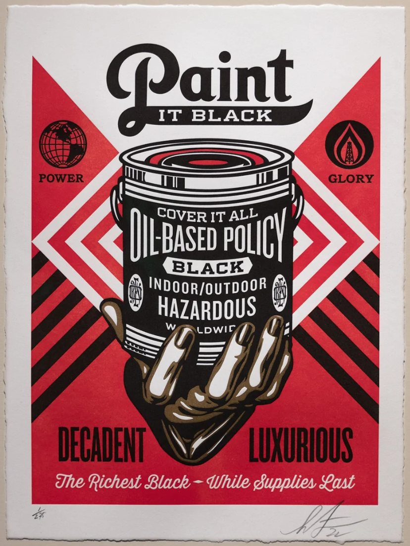 Shepard Fairey 'Paint It Black' Letterpress Print Available
