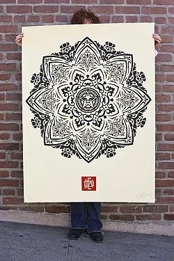 Obey 'Mandala Ornament 1 + 2' Black + Cream Large Format Prints Available