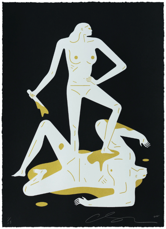 Cleon Peterson 'The Naked Woman &amp; Man' BLACK Print Available