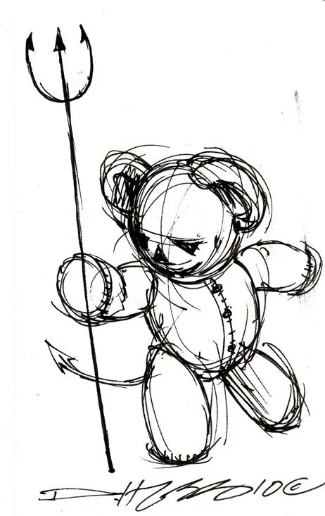 Derek Hess 'Pumpkin Head', 'Bare Foot In Grass' + 'Bill' Originals Available