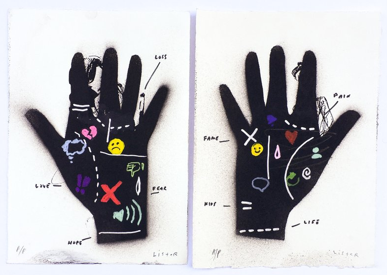Anthony Lister 'Social Needia Palm Readings' Prints Available