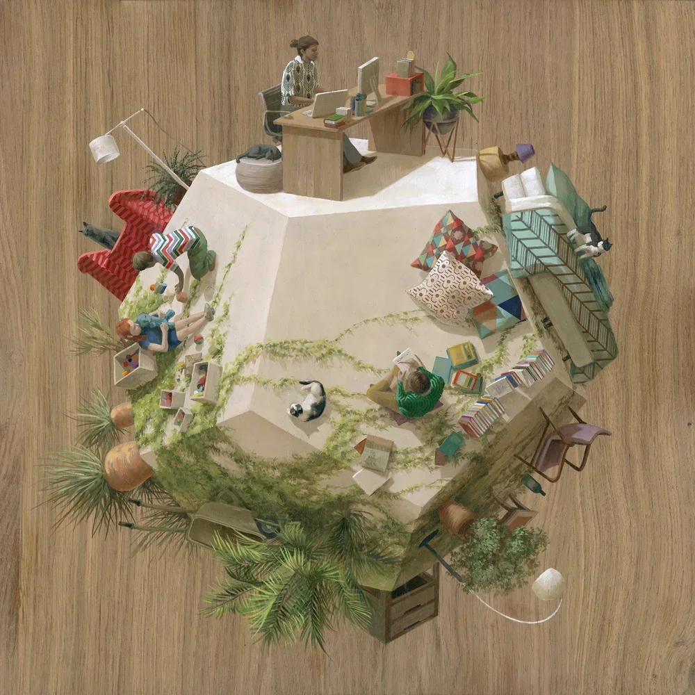 Cinta Vidal 'Pentagonal White House' Print Available