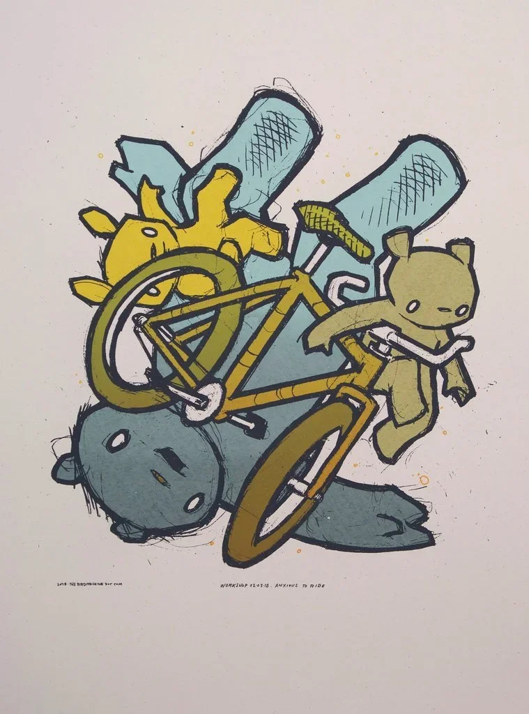 Jay Ryan 'Anxious To Ride' Workshop: Print Available 