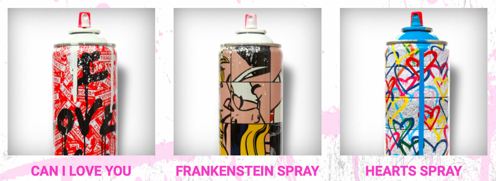 Mr Brainwash 'Can I Love You', 'Frankenstein' + 'Hearts' Replica Spray Cans Release Details