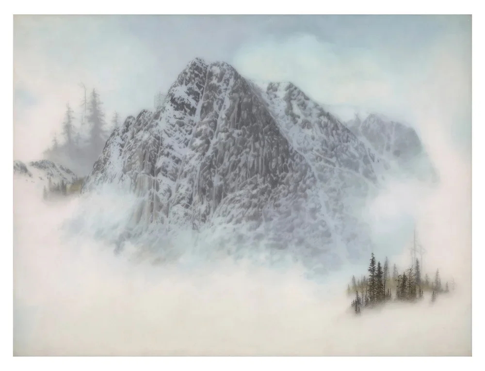Brooks Salzwedel 'Mountain With Scaffolding' Print Available