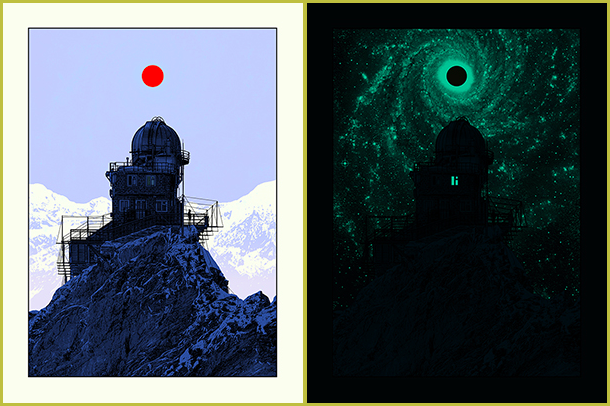 Dan McCarthy 'Sphinx Observatory: Black Hole' AMAZING Glow In The Dark Print Available