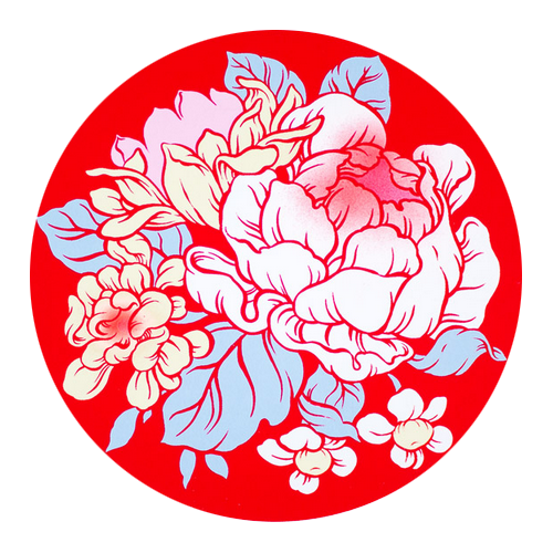 Ouizi 'Lucky Garden' RED Print Available