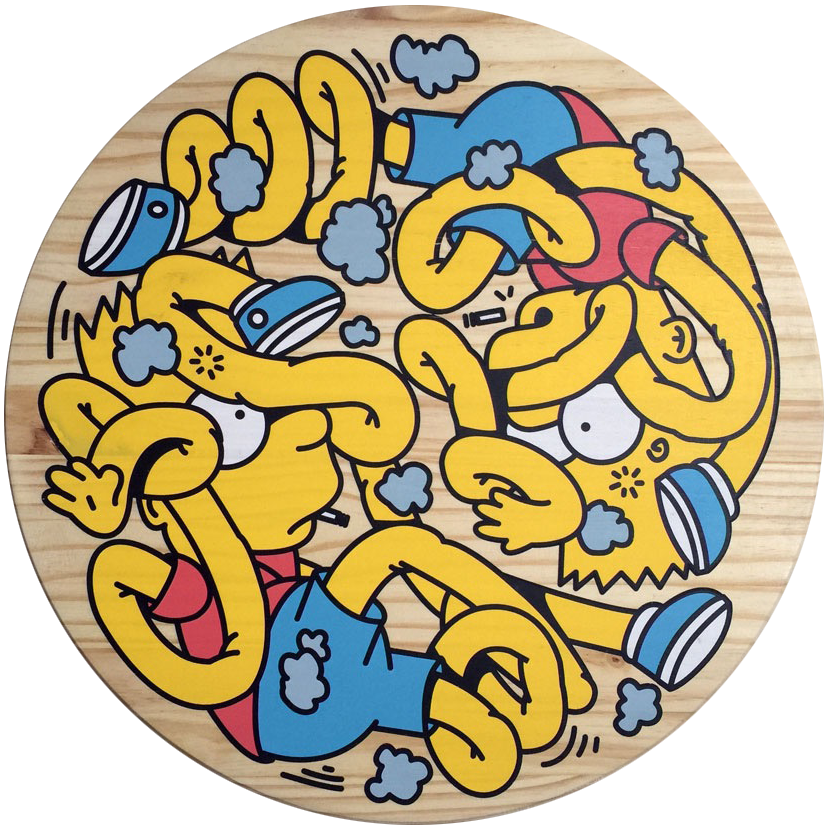 Adihash 'Bart Ying Yang' Wood Print Available