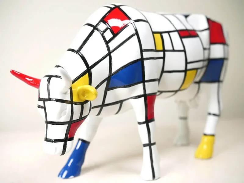 Piet Mondrian 'Cow Parade' Large Sculpture Available