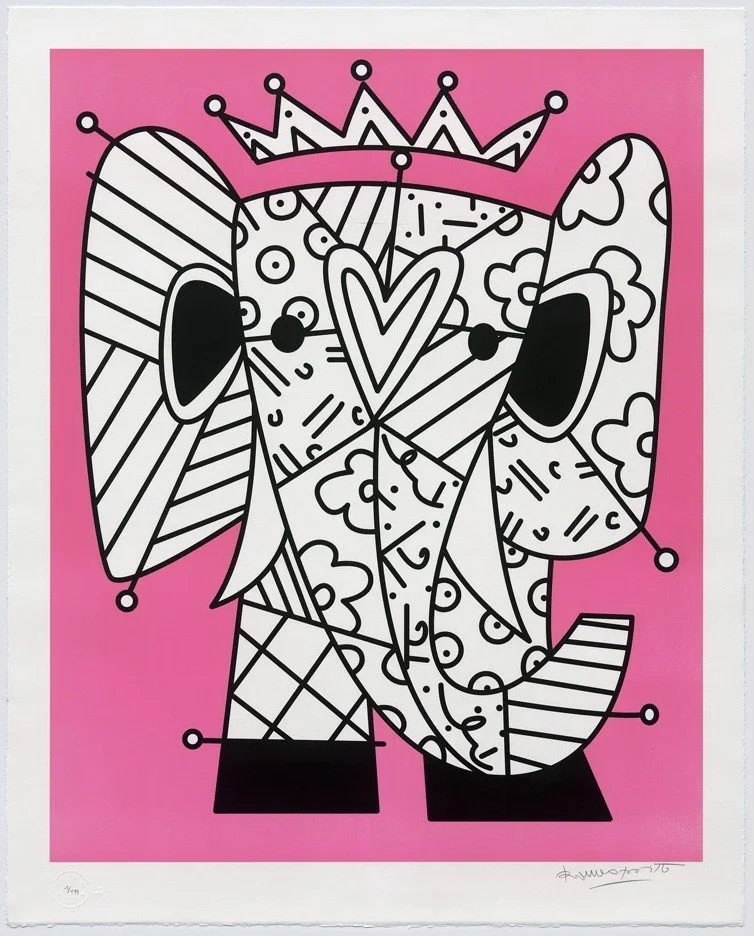Romero Britto 'The Pink Elephant' Print Available