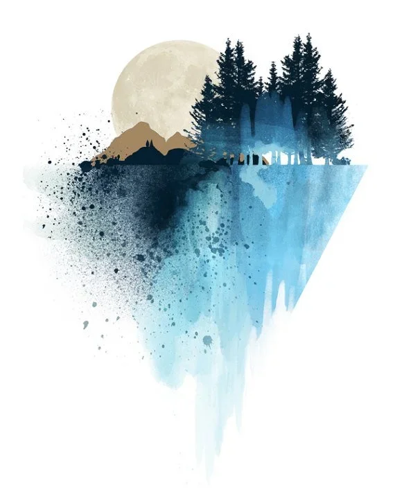 White Doe 'Blue Mountain' Print Available