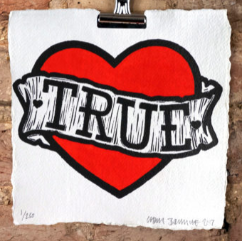 Chris Bourke 'True' Linocut Available