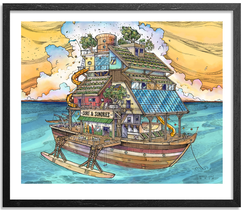 Wooden Wave 'Surf + Sundries' Print Available