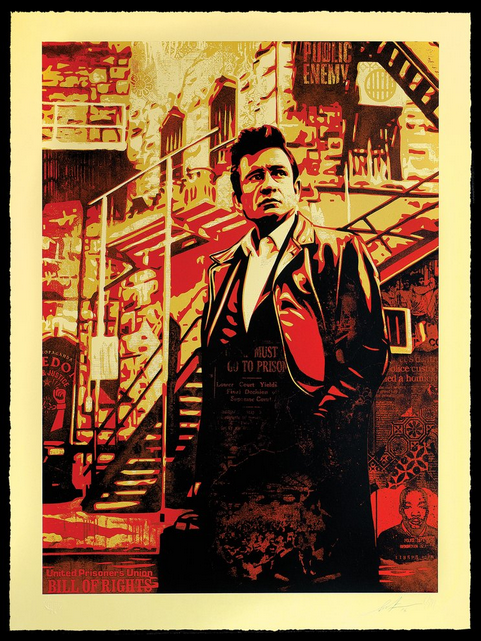 Shepard Fairey 'Mass Incarceration' Johnny Cash Print Available