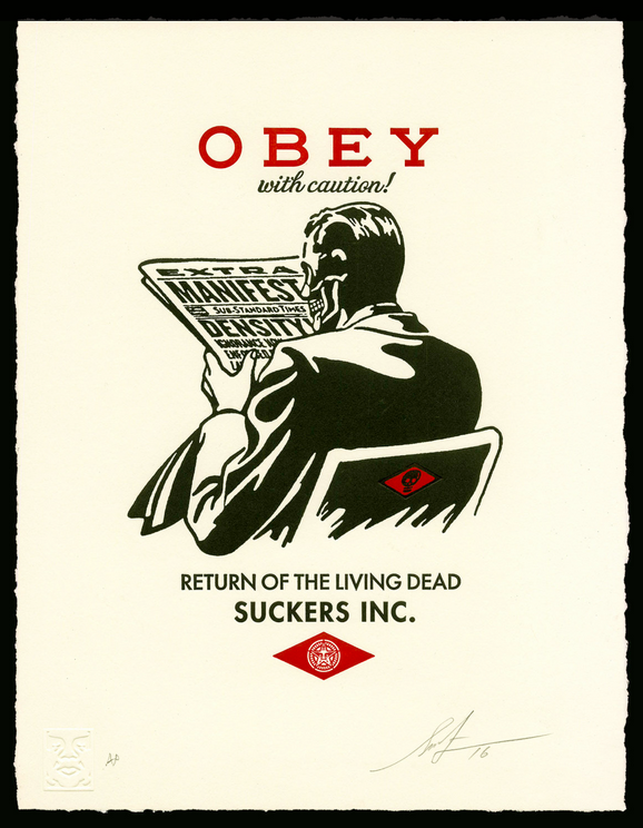 Obey 'Obey With Caution' Letter Press Print Release Details