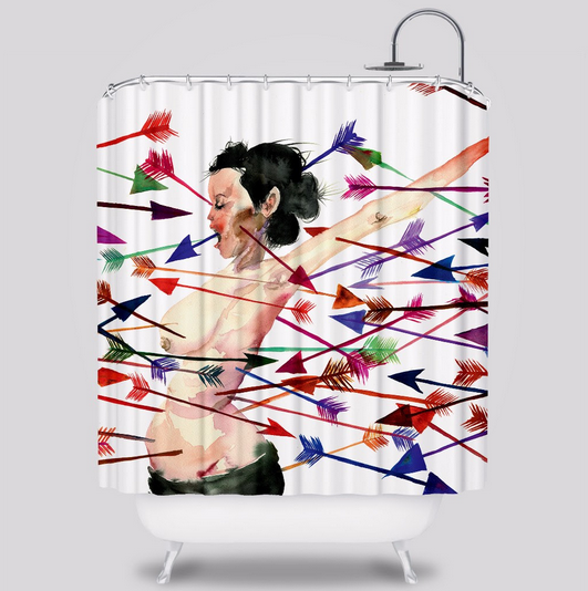 David Choe AMAZING 'No Matter How Hard I Try I Still Can't Give You What You Want' Shower Curtain Available