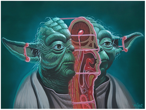 Nychos 'Dissection Of Yoda' Painting Available