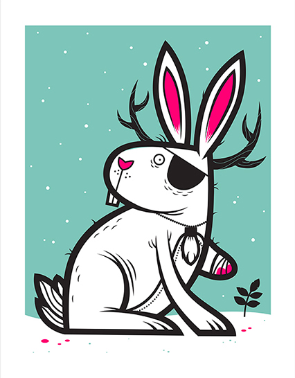 Rob Warnick 'My Lucky Jackalope Foot' Print Available