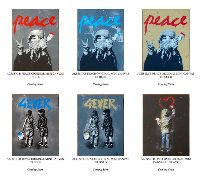 Alessio B 'Peace', '4 Ever' &amp; 'One Love' Mini Canvas Release Details