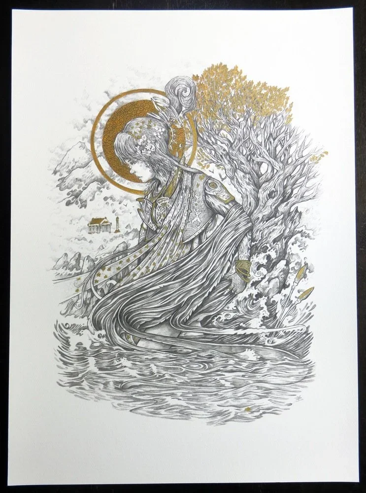 Jeremy Beswick BEAUTIFUL 'Chrysopeleia' Gold Leaf Print Available
