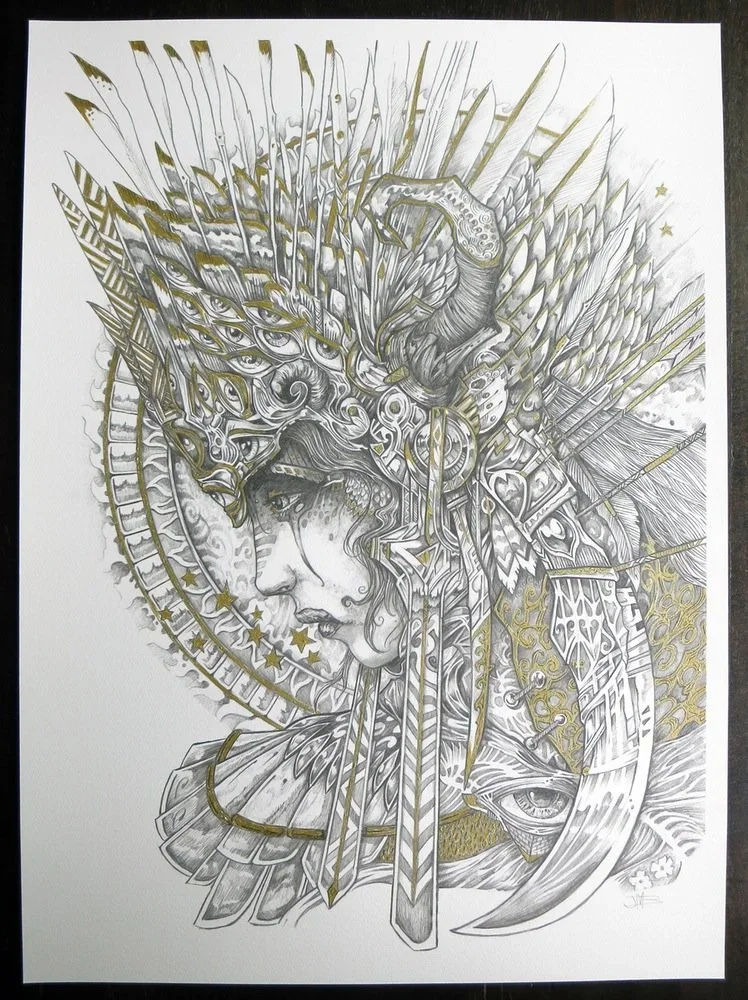 Jeremy Beswick BEAUTIFUL 'Eidya' Gold Leaf Print Available