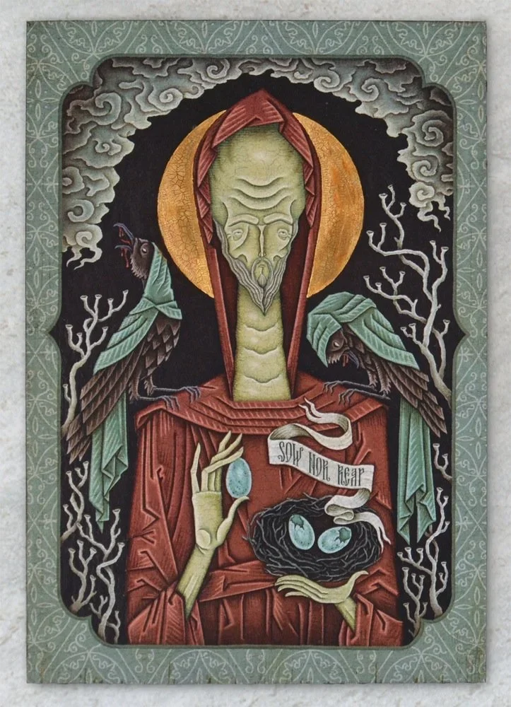 Herman Inclusus 'Sow Nor Reap' Print on Wood Available