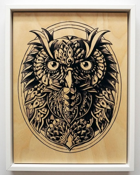 Bioworkx 'Owl Portrait' Wood Print Available