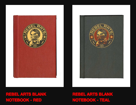 Obey 'Rebel Arts' Red or Teal Notebooks Available