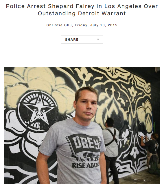 Shep Arrested In Los Angeles For Art In Detroit. WTF?