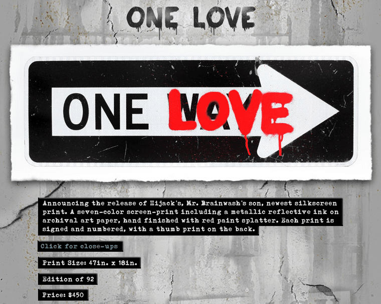 Hijack 'One Love' Print Release Details