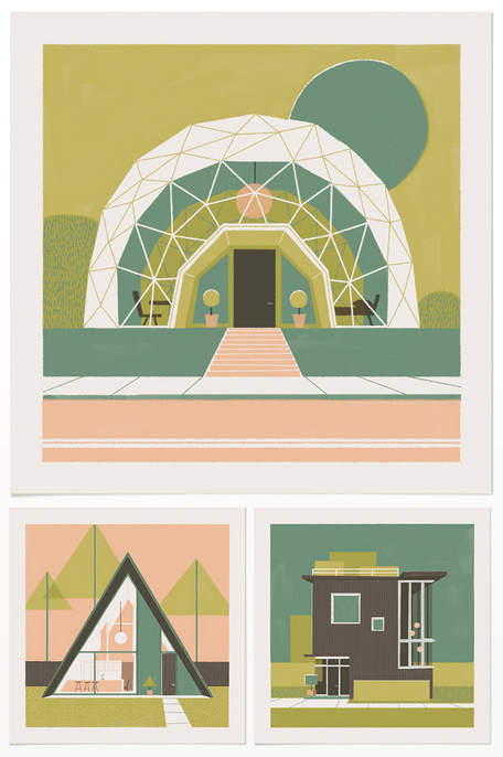Chris Turnham 'Geometric House' Print Set Available