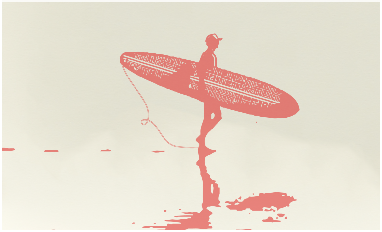 Tekst 'Surfing' Print Available