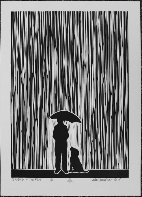 Chris Bourke 'Standing In The Rain' Print Available