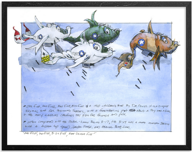 Derek Hess 'One Fish, Two Fish...' Print Available