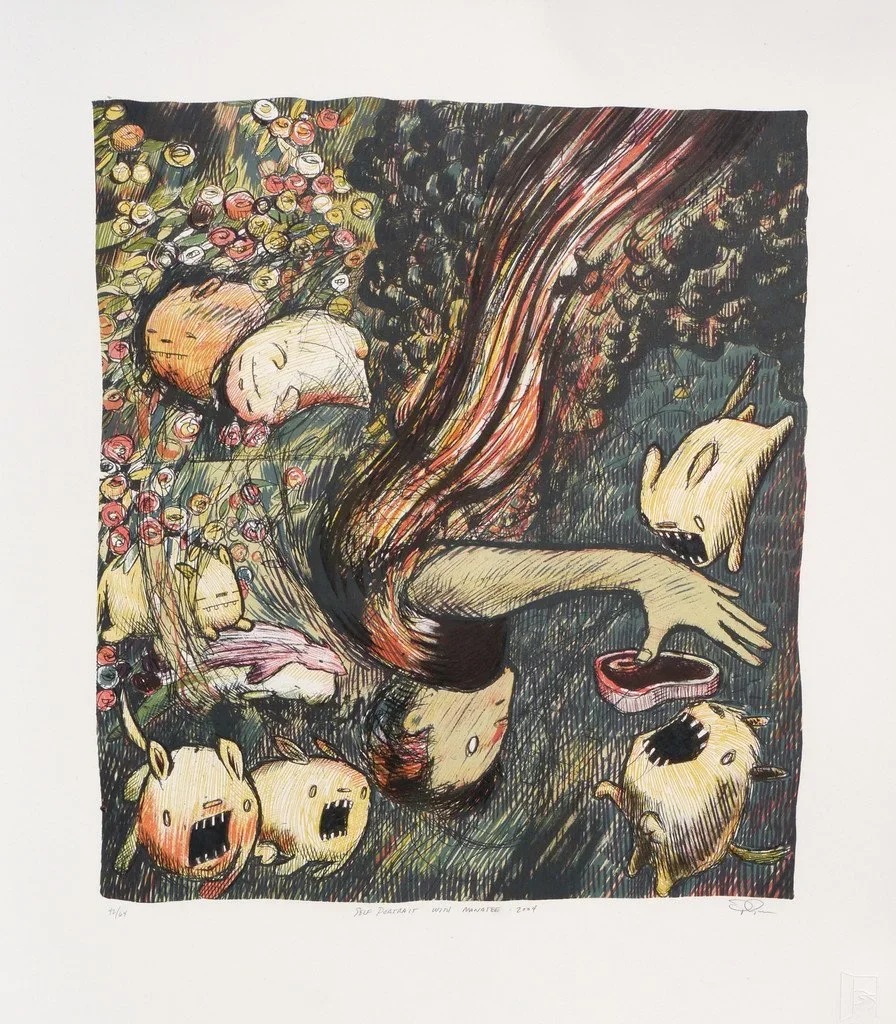 Jay Ryan 'Self Portrait With Manatee' Print Available