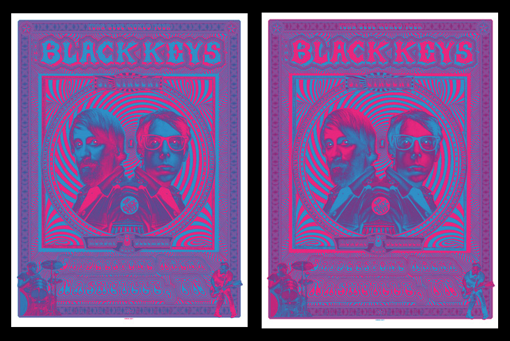 EMEK 'Black Keys' Pink + Blue Psychadelic Nashville Print Release Details