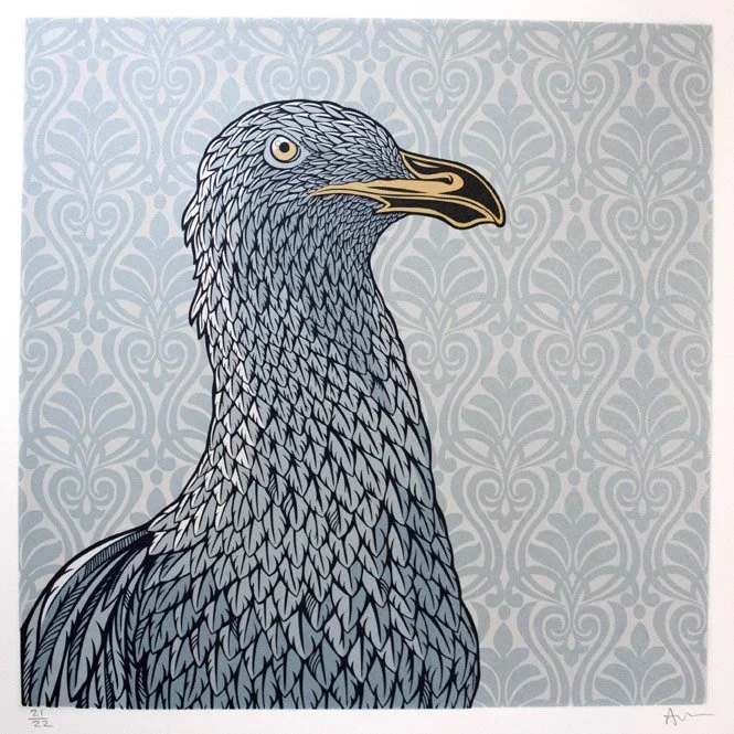 Andy Wilx 'Light Seagull' + 'Dark Seagull' Prints Available
