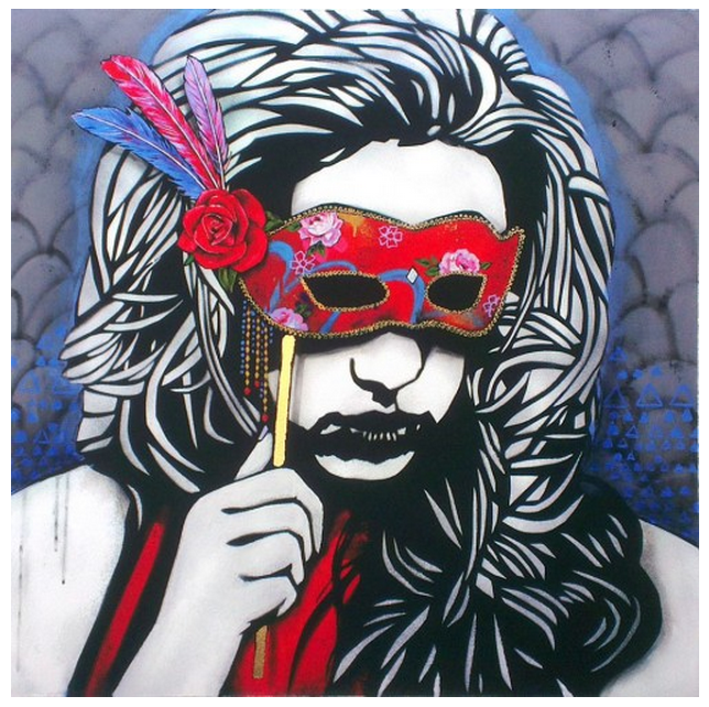 Copyright 'Masquerade' Gold Leaf Embellished Print Available