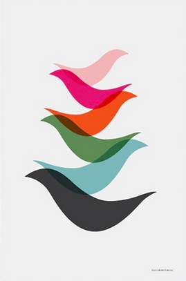 Honey + Bloom 'Stacking Birds' Print Available