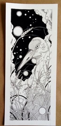Jared Wright 'Sandhill Crane' Original Drawing Available