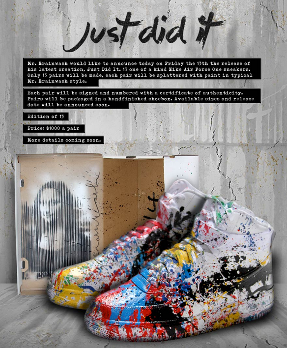 Mr Brainwash 'Just Did It' Custom Nikes SNEAK PEEK