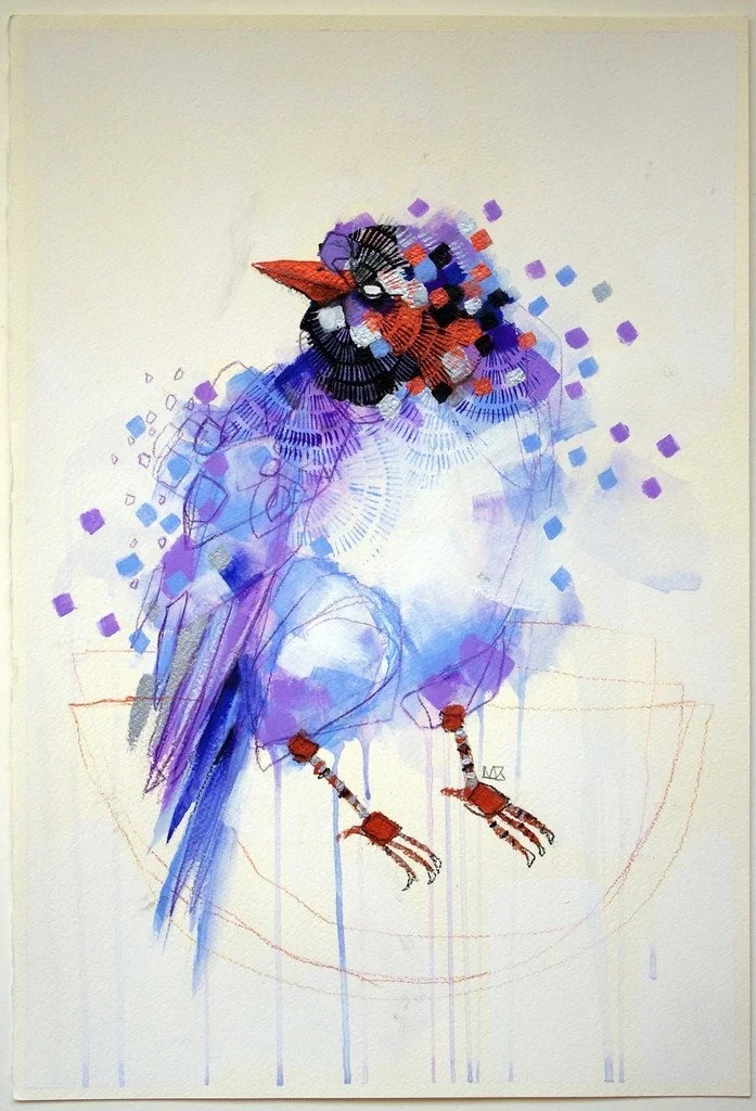 Michael Cain 'Bird With Purple' Original Available