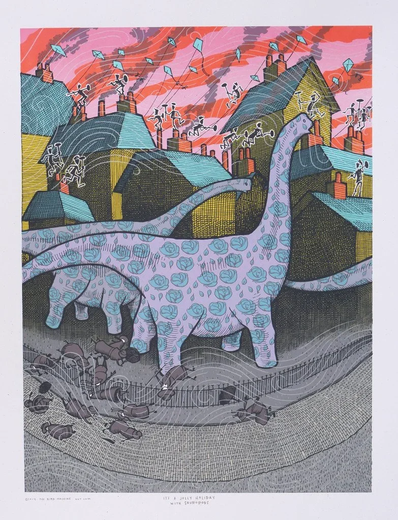 Jay Ryan 'It's A Jolly Holiday With Sauropods' Mary Poppins Inspired Print Available