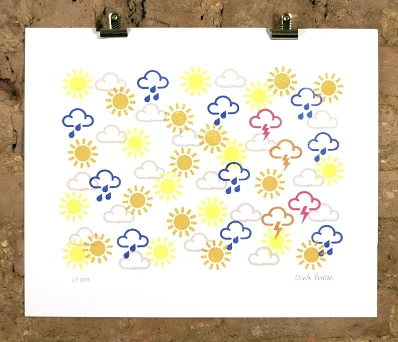 Mark Pawson 'Weather Print - Pink Lightning' Print Available