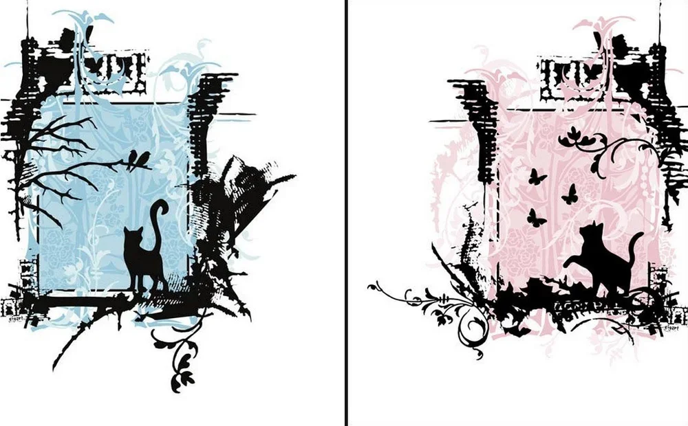 Gregg Gordon 'Ornate Cat Set' Prints Available