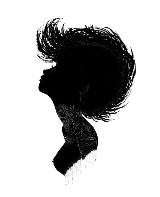 Charmaine Olivia 'Obsidian' Silhouette Print Available