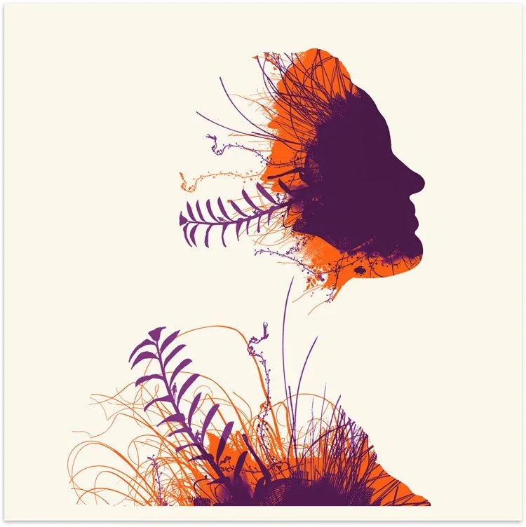 Chris Keegan 'Floral Mask' Print Available